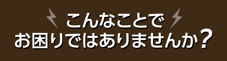 こんなことでお困りではありませんか？