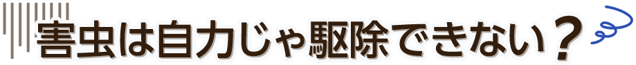 害虫は自力じゃ駆除できない？